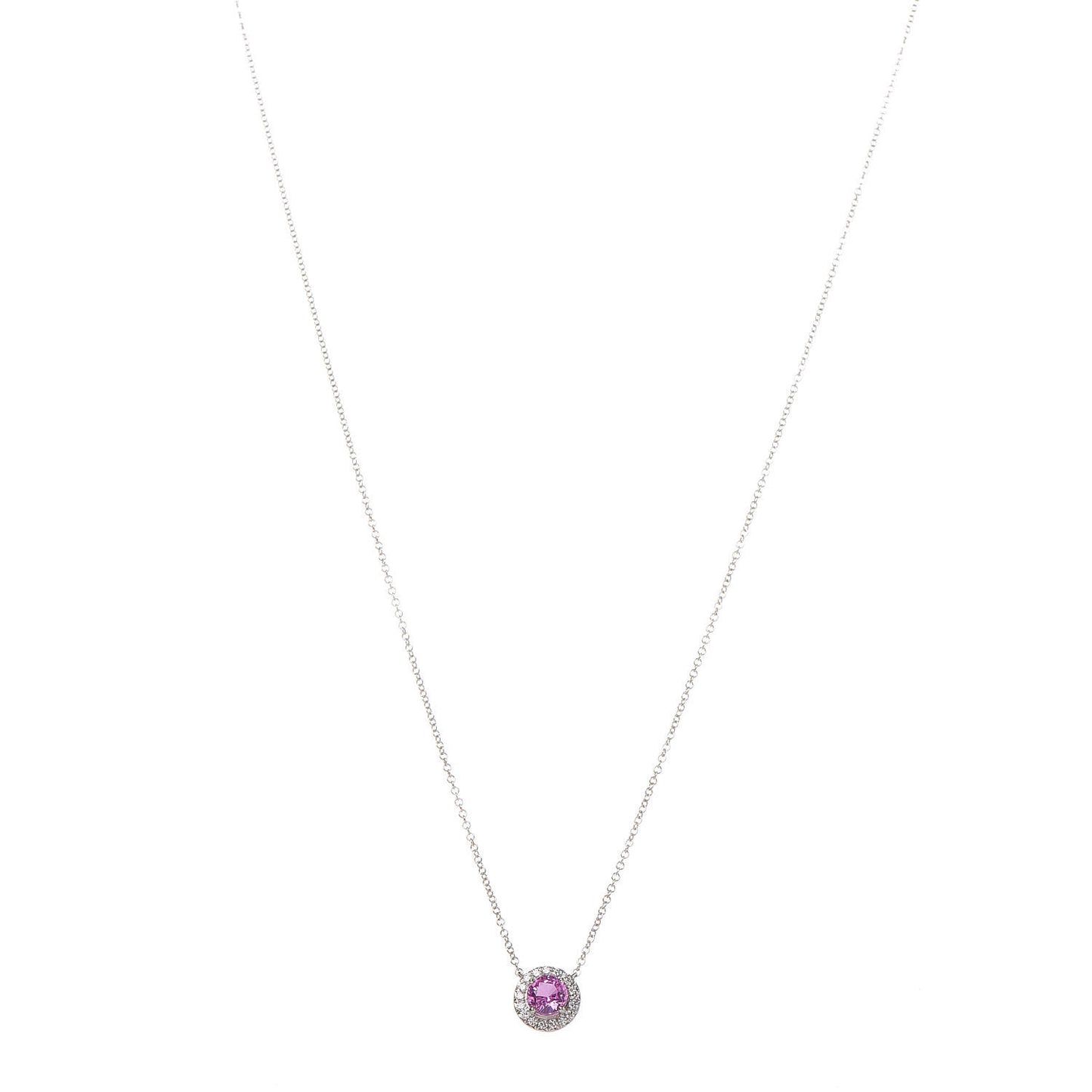 Platinum Diamond Pink Sapphire Soleste Pendant Necklace
