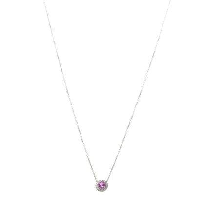 Tiffany Platinum Diamond Pink Sapphire Soleste Pendant Necklace 1 of 7