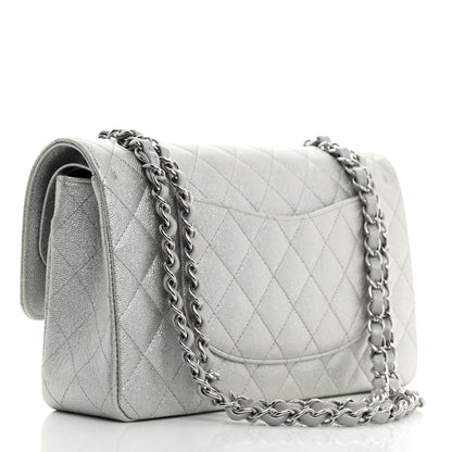 Chanel Glittered Metallic Caviar Quilted Medium Double Flap Silver 2 of 10