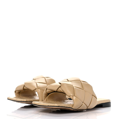 Bottega Veneta Nappa Maxi Intrecciato Lido Flat Sandals 38.5 Cane Sugar 3 of 8