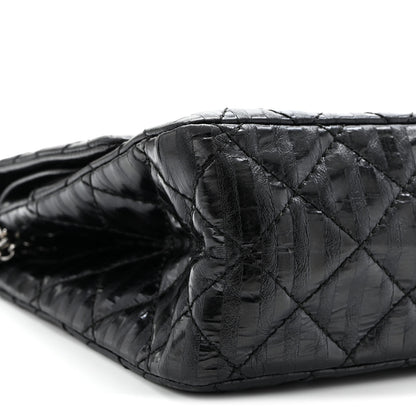 Chanel Metallic Calfskin Striped 2.55 Reissue 226 Flap Black 9 of 10