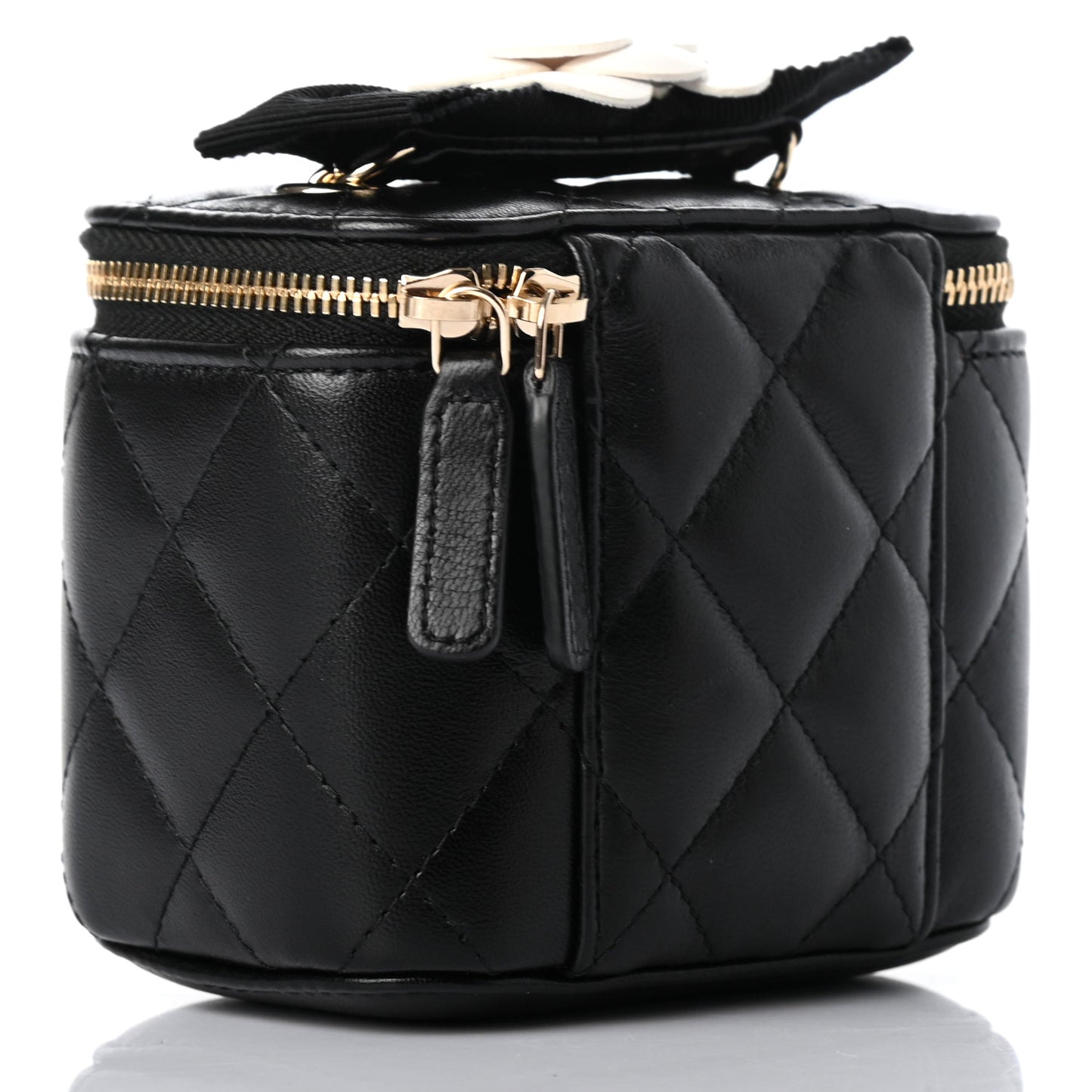 Lambskin Quilted My Chanel Lady Vanity Case With Chain Black