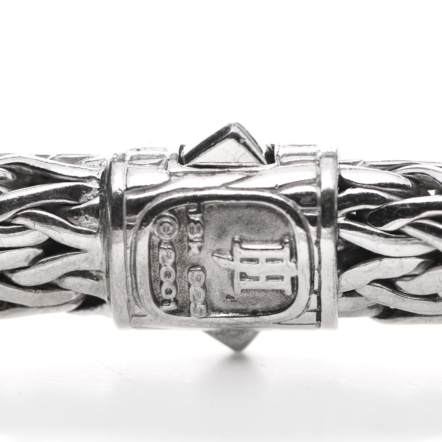 John Hardy Sterling Silver 18K White Gold Diamond 11mm Classic Chain Bracelet 4 of 4