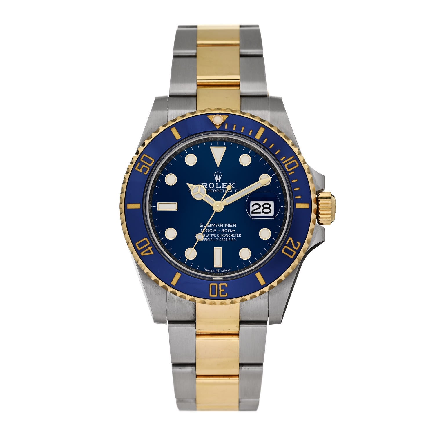 Rolex Stainless Steel 18K Yellow Gold 41mm Submariner Date Watch Royal Blue 126613LB 1 of 5