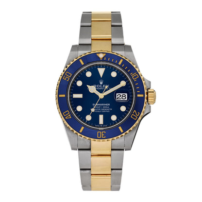 Rolex Stainless Steel 18K Yellow Gold 41mm Submariner Date Watch Royal Blue 126613LB 1 of 5