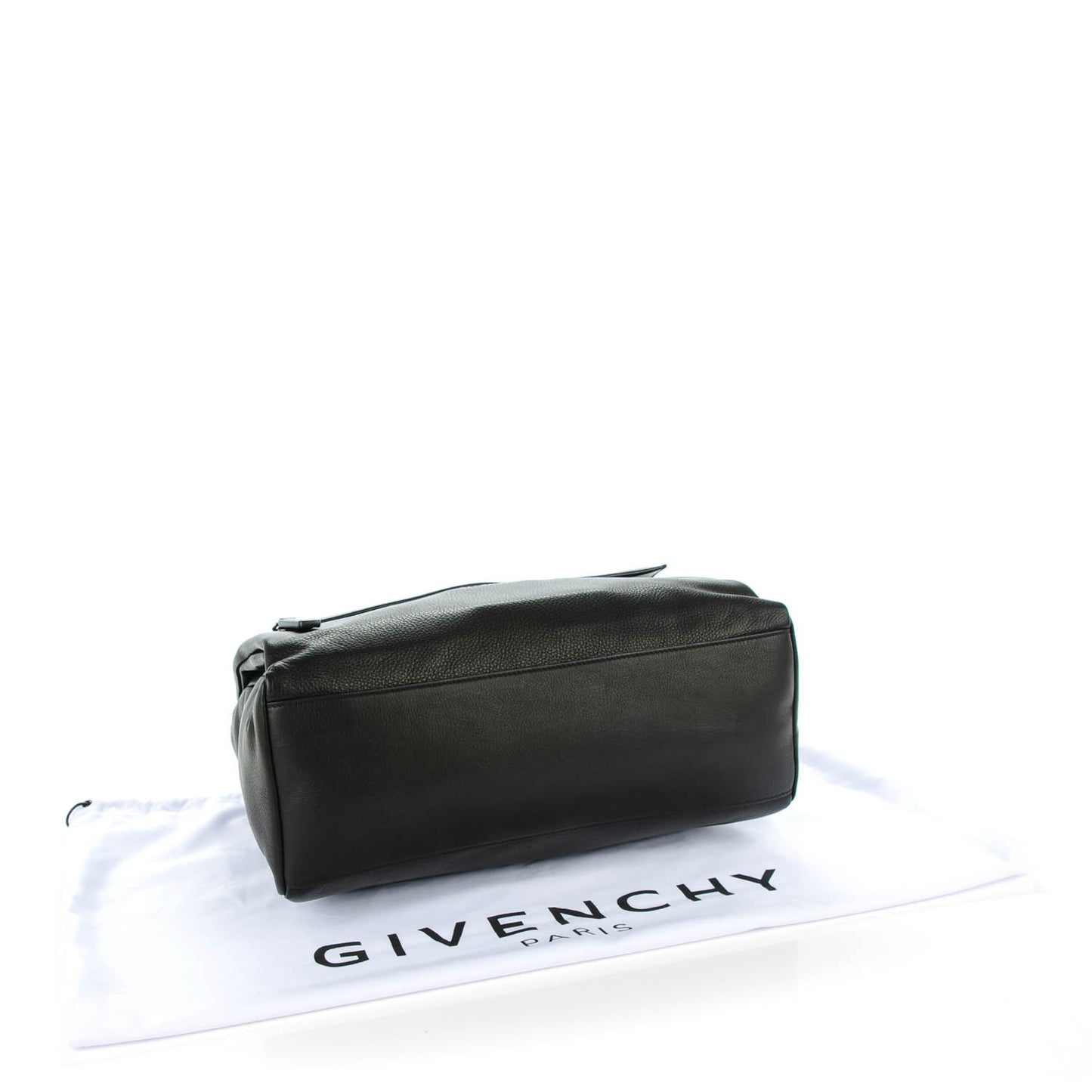 Waxy Grained Calfskin Medium Pandora Pure Flap Bag Black