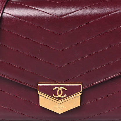 Chanel Calfskin Chevron Quilted Medal Flap Burgundy 8 of 10