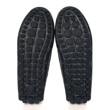 Louis Vuitton Monogram Eclipse Mens Arizona Car Shoe Moccasin Loafers 6 6 of 8