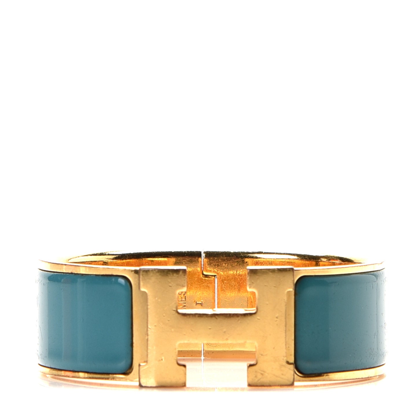 Enamel Wide Clic Clac H Bracelet PM Bleu Canard
