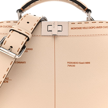 Fendi Cuoio Romano Vitello Cover Glazed Mini Peekaboo I SEE U Iconic Satchel Cameila 8 of 10