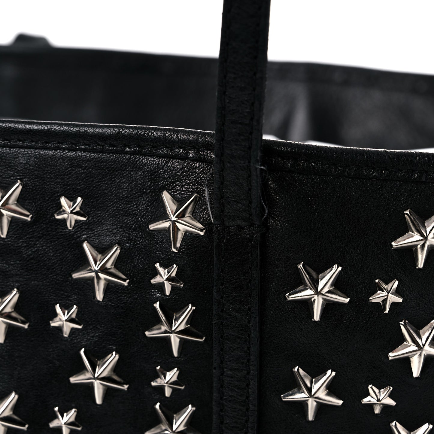 Calfskin Sasha Star Studded Tote Black
