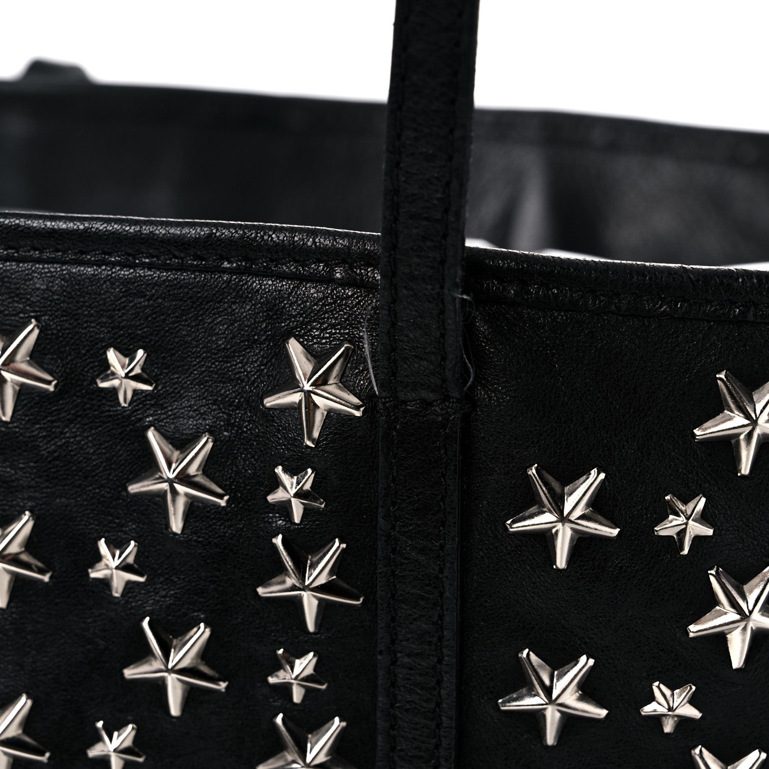 Jimmy Choo Calfskin Sasha Star Studded Tote Black 16 of 17