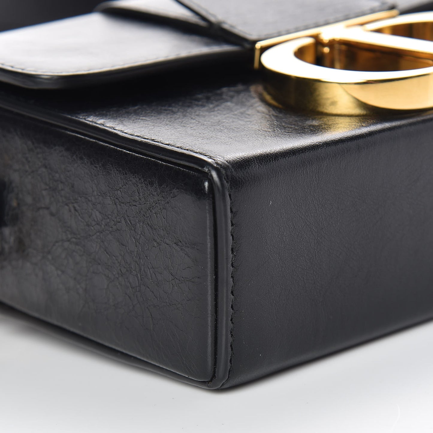Crackled Lambskin 30 Montaigne Box Bag Black