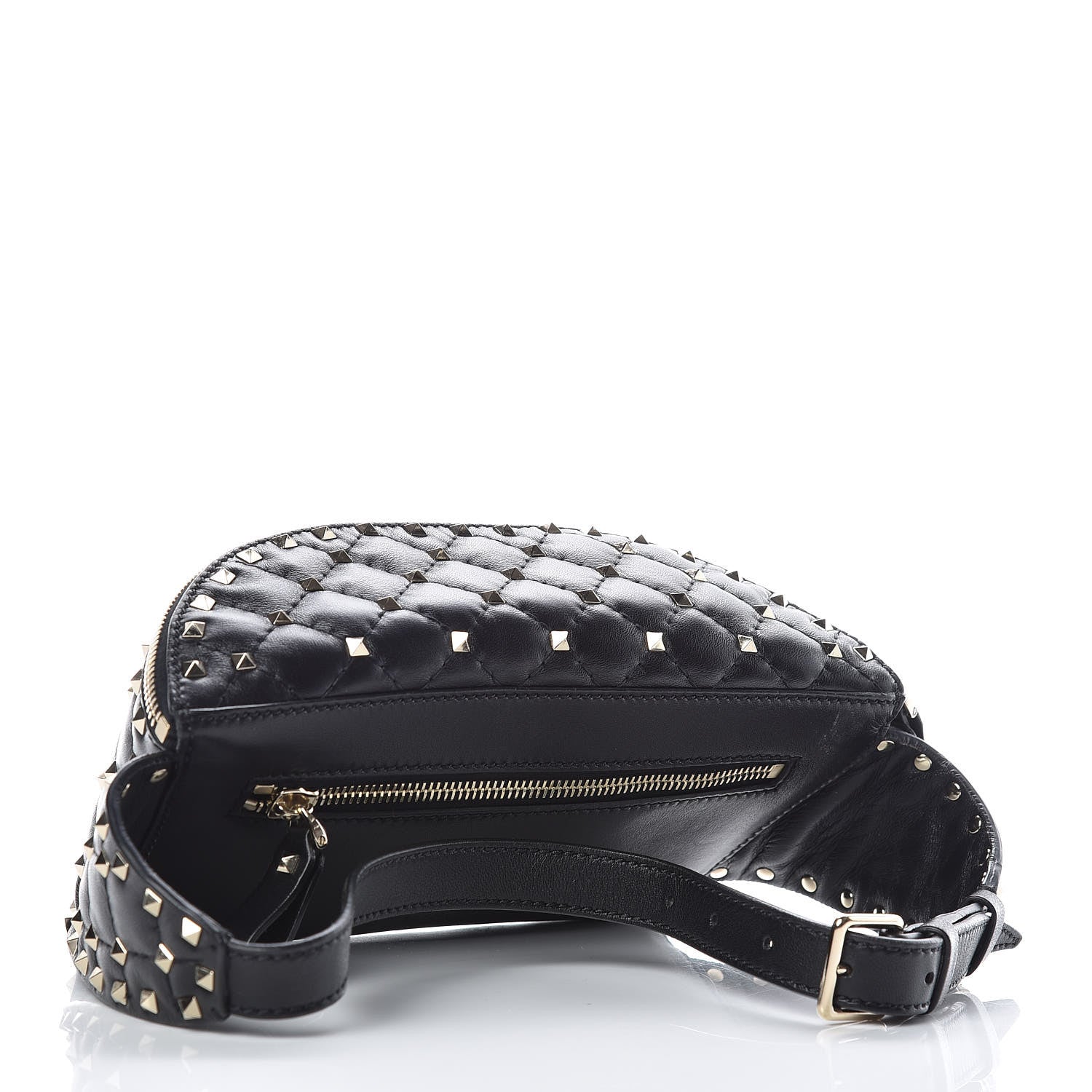 Valentino Garavani Lambskin Rockstud Spike Belt Bag 75 Black 3 of 9