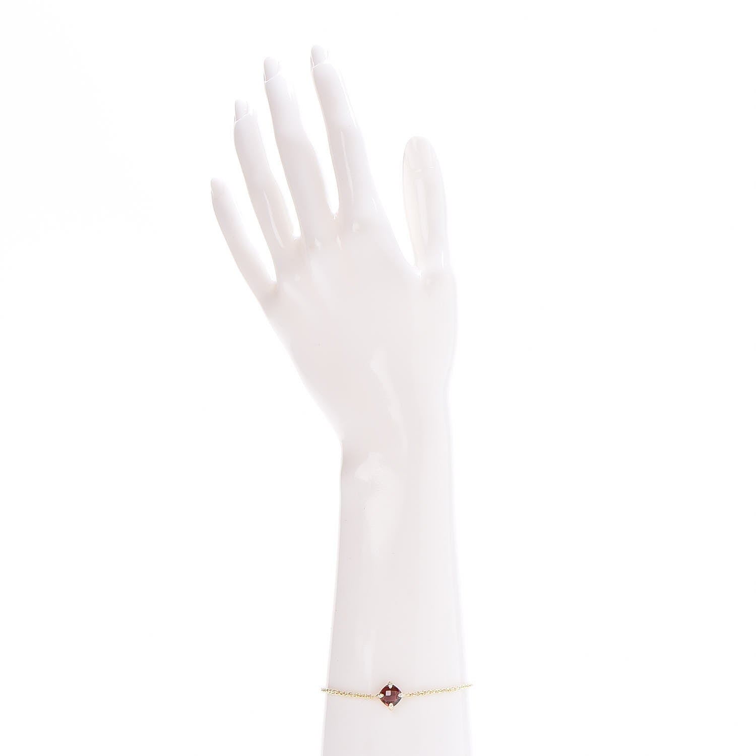 David Yurman 18K Yellow Gold Diamond Garnet Chatelaine Bracelet 2 of 5