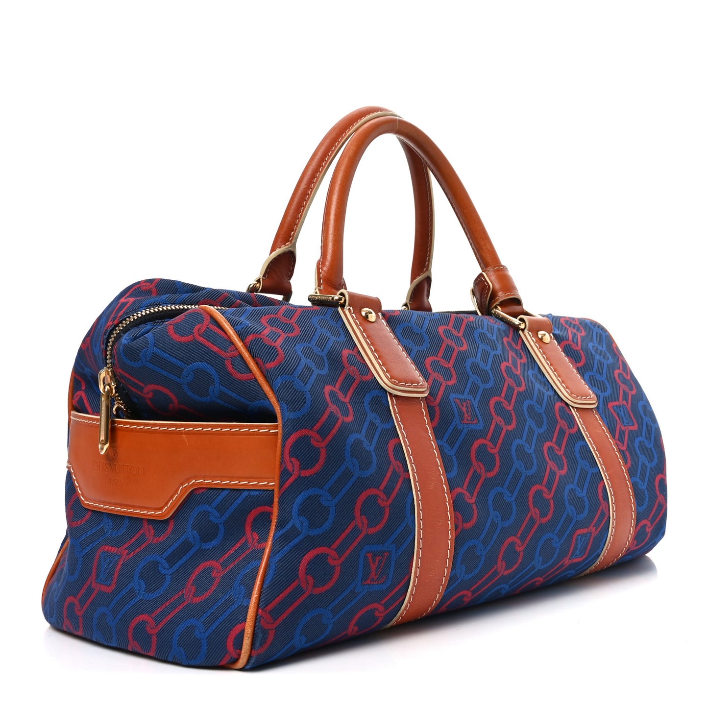 Calfskin Canvas Ouvea Keepall 40  Blue Red