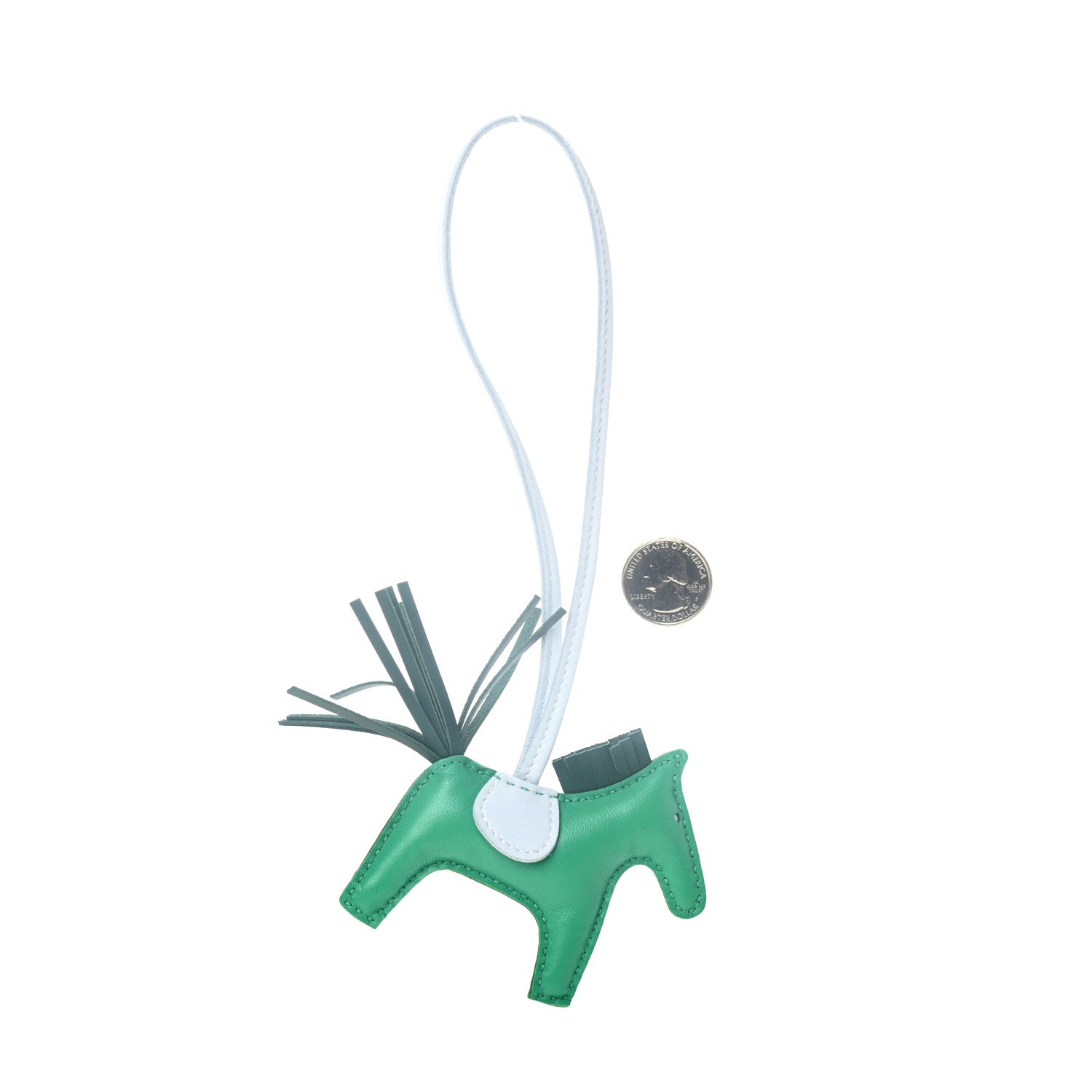 Hermes Milo Lambskin Grigri Rodeo Horse Bag Charm PM Menthe Malachite Brume 2 of 3