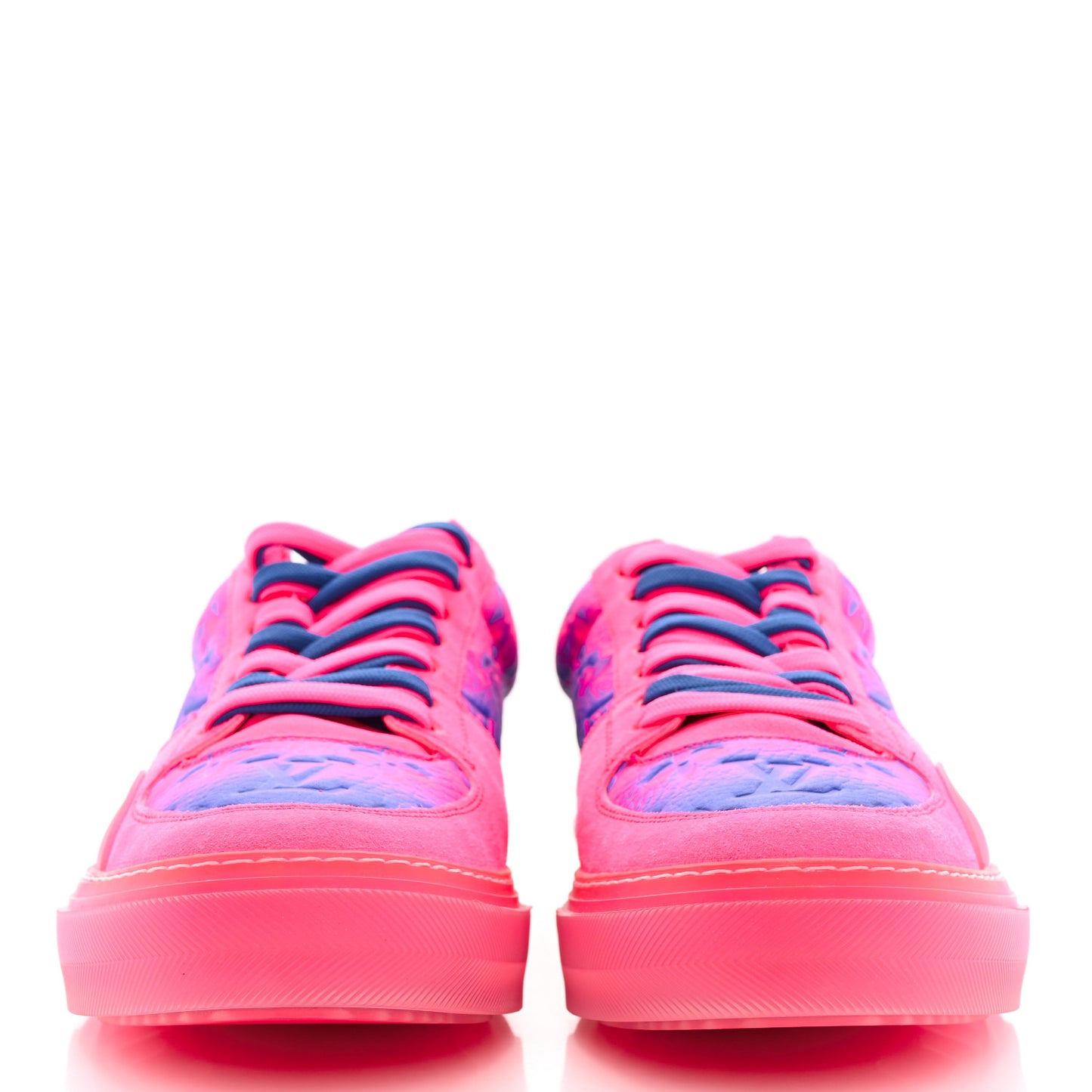 Grained Calfskin Embossed Monogram Tie Dye Mens LV Ollie Richelieu Sneakers 8 Pink