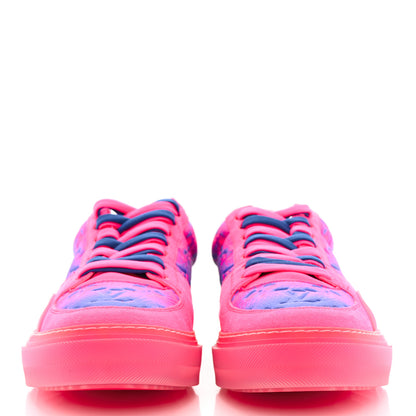 Louis Vuitton Grained Calfskin Embossed Monogram Tie Dye Mens LV Ollie Richelieu Sneakers 8 Pink 2 of 14