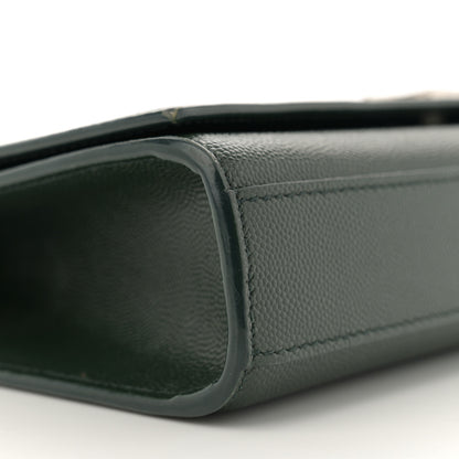 Saint Laurent Grain De Poudre Medium Classic Monogram Kate Satchel Vert Fonce 6 of 12