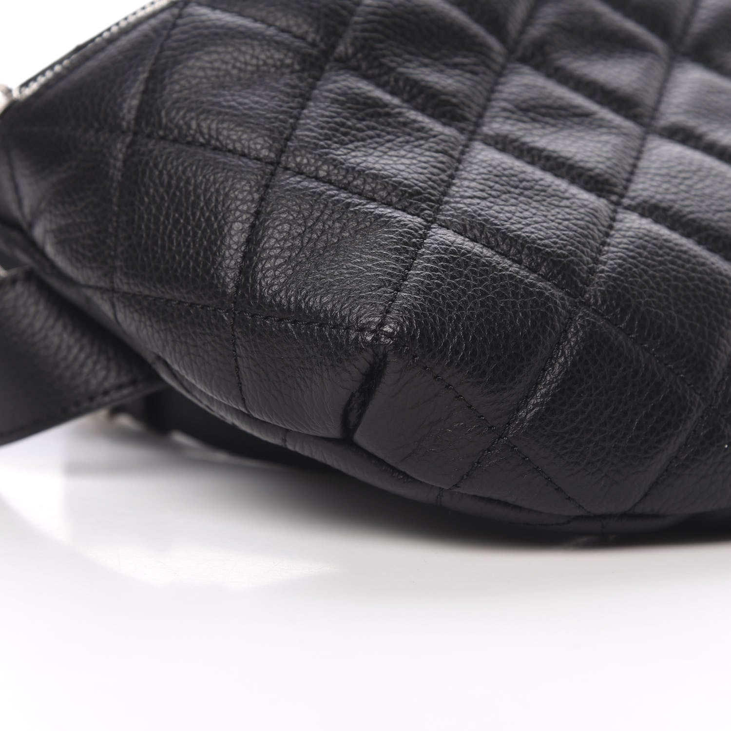 Chanel Grained Calfskin Quilted Waist Belt Bag Black 10 of 13