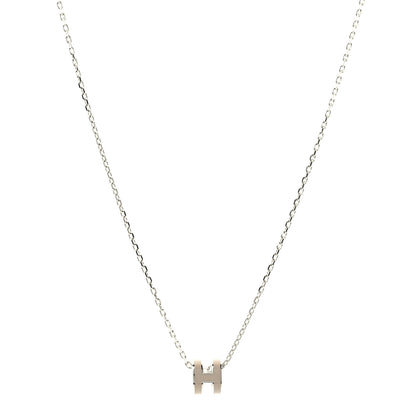 Hermes Palladium Mini Pop H Pendant Necklace Marron Glace 1 of 7