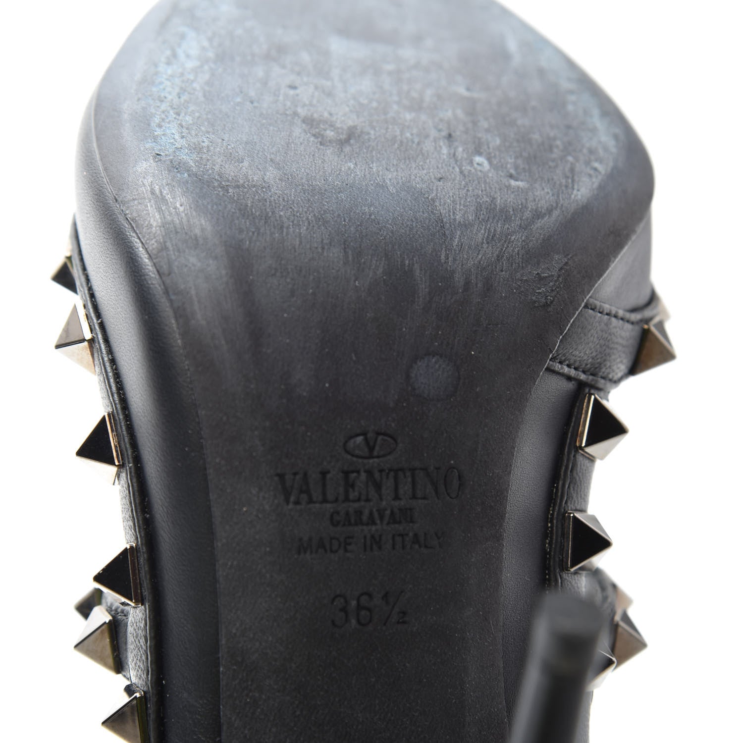 Valentino Garavani Nappa Rockstud Ankle Strap Pumps 36.5 Black 9 of 10