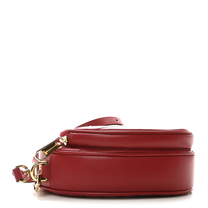Gucci Calfskin Matelasse Diagonal Mini Interlocking G Heart Shoulder Bag Hibiscus Red 4 of 11