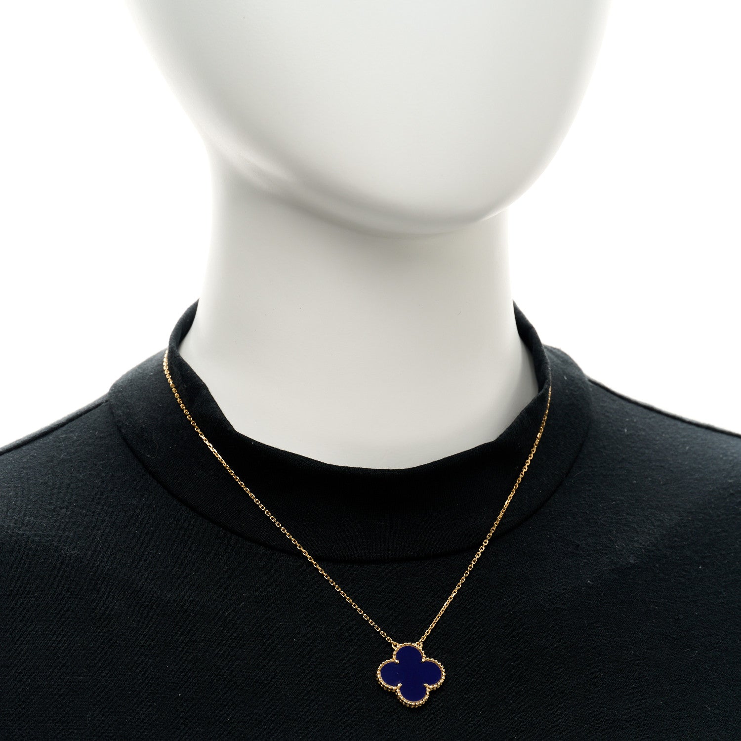 Van Cleef & Arpels 18K Yellow Gold Blue Sevres Porcelain Magic