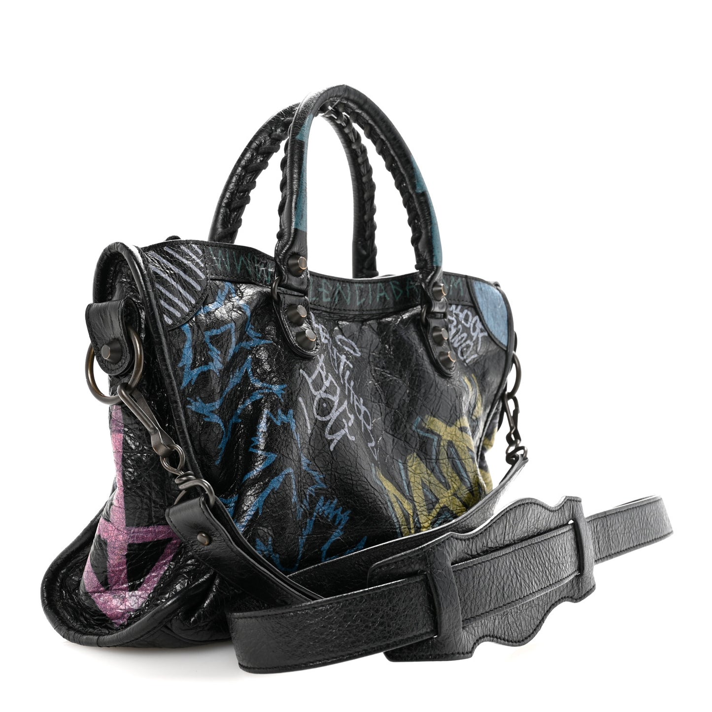 Agneau Graffiti All Over Classic Hardware S City Black Multicolor