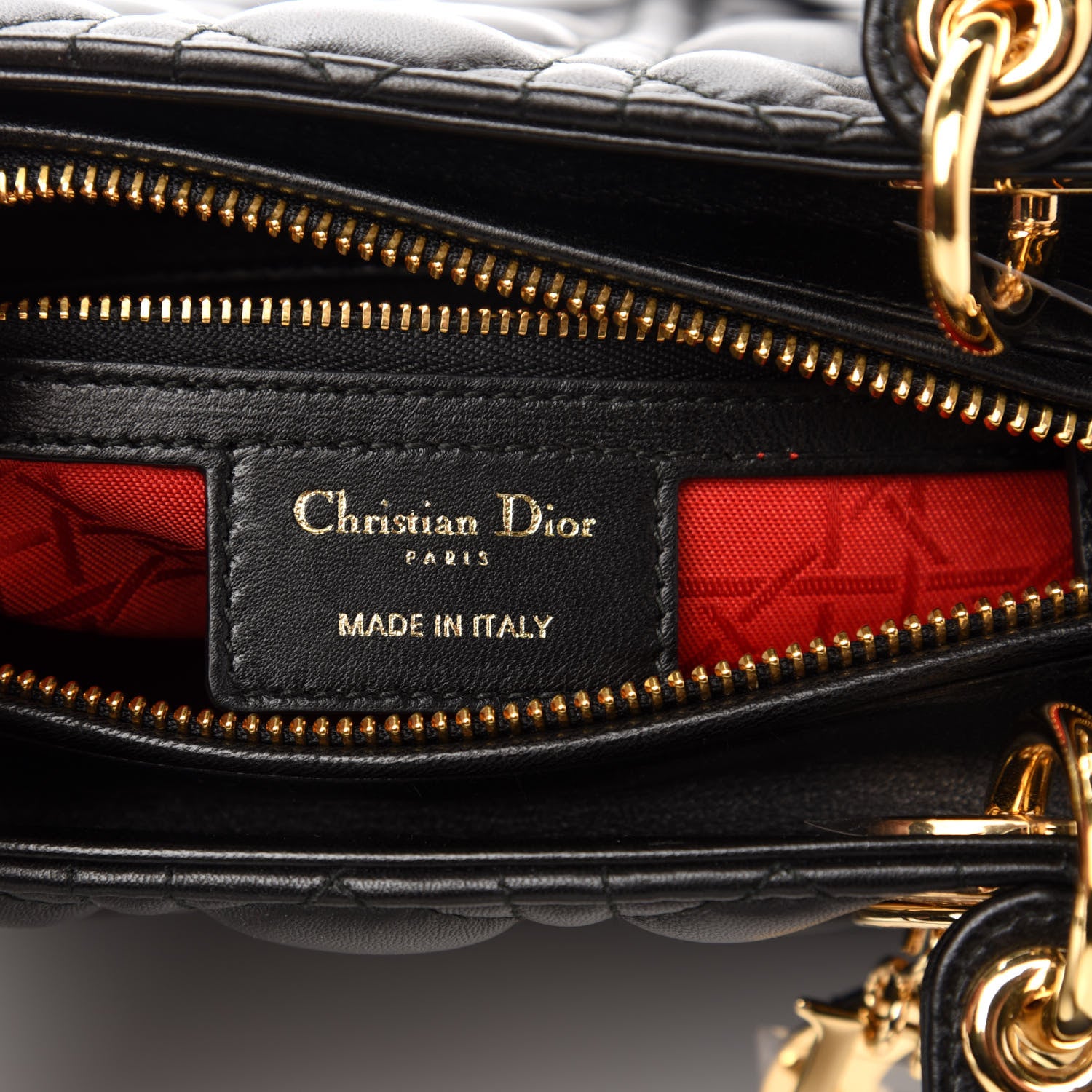 Christian Dior Lambskin Cannage Medium Lady Dior Black 8 of 13