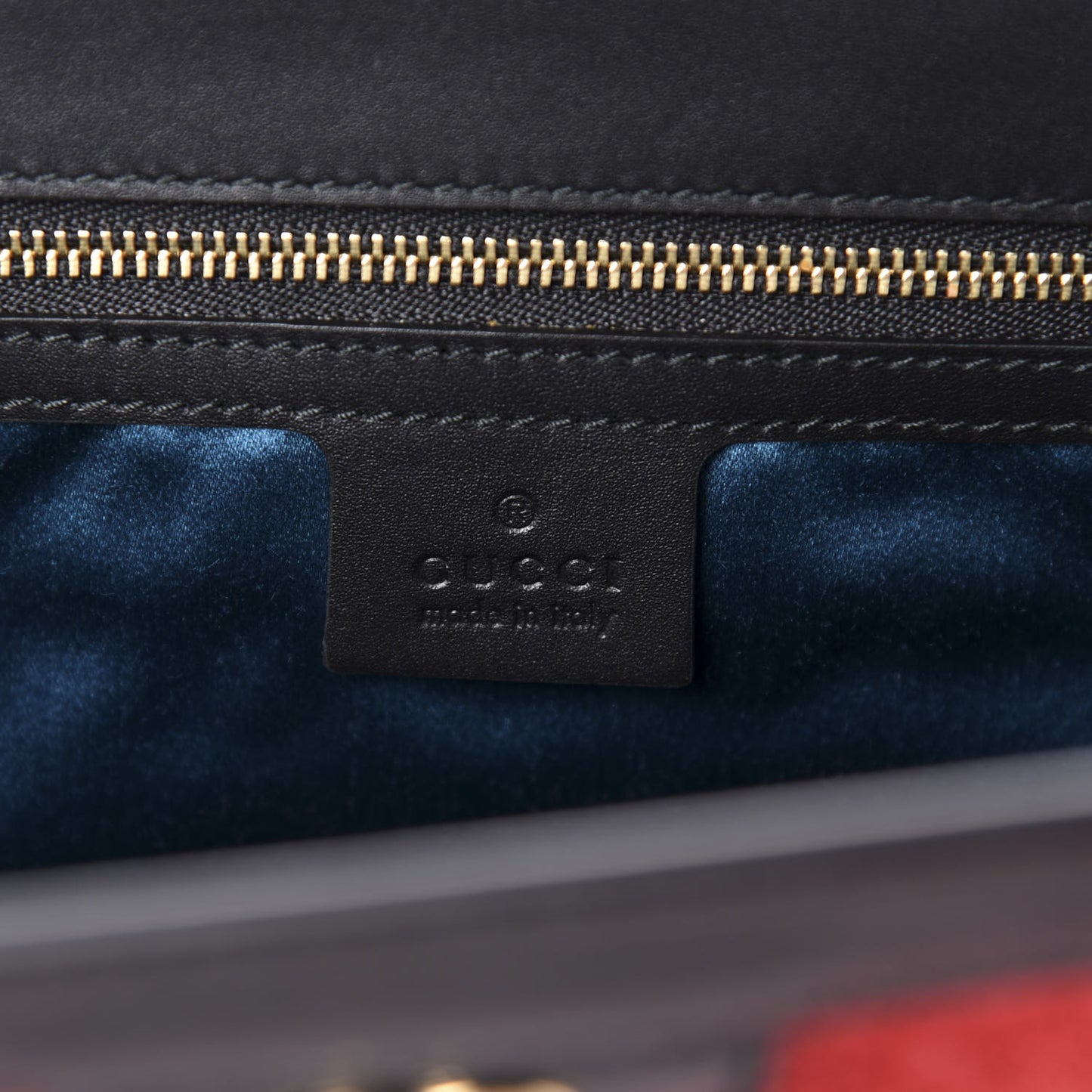 Suede Patent Web Medium Ophidia Chain Shoulder Bag Hibiscus Red Black