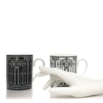 Hermes Porcelain H Deco Mug Set of 2 2 of 10