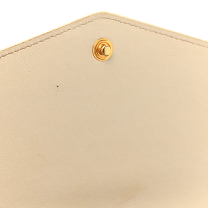 Saint Laurent Calfskin Crocodile Embossed Monogram Uptown Chain Wallet Crema Soft 12 of 15