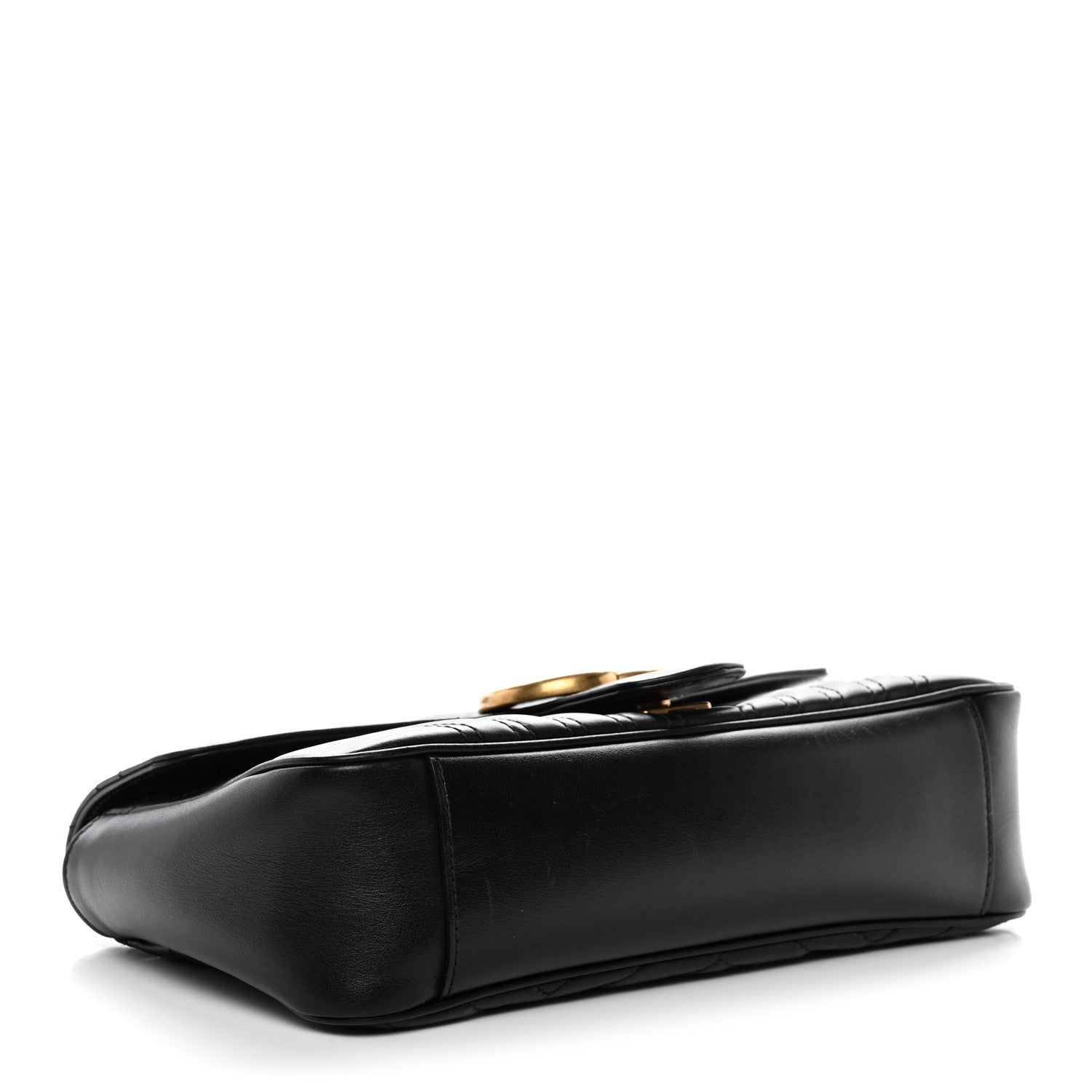 Gucci Calfskin Matelasse Small GG Marmont Shoulder Bag Black 4 of 13