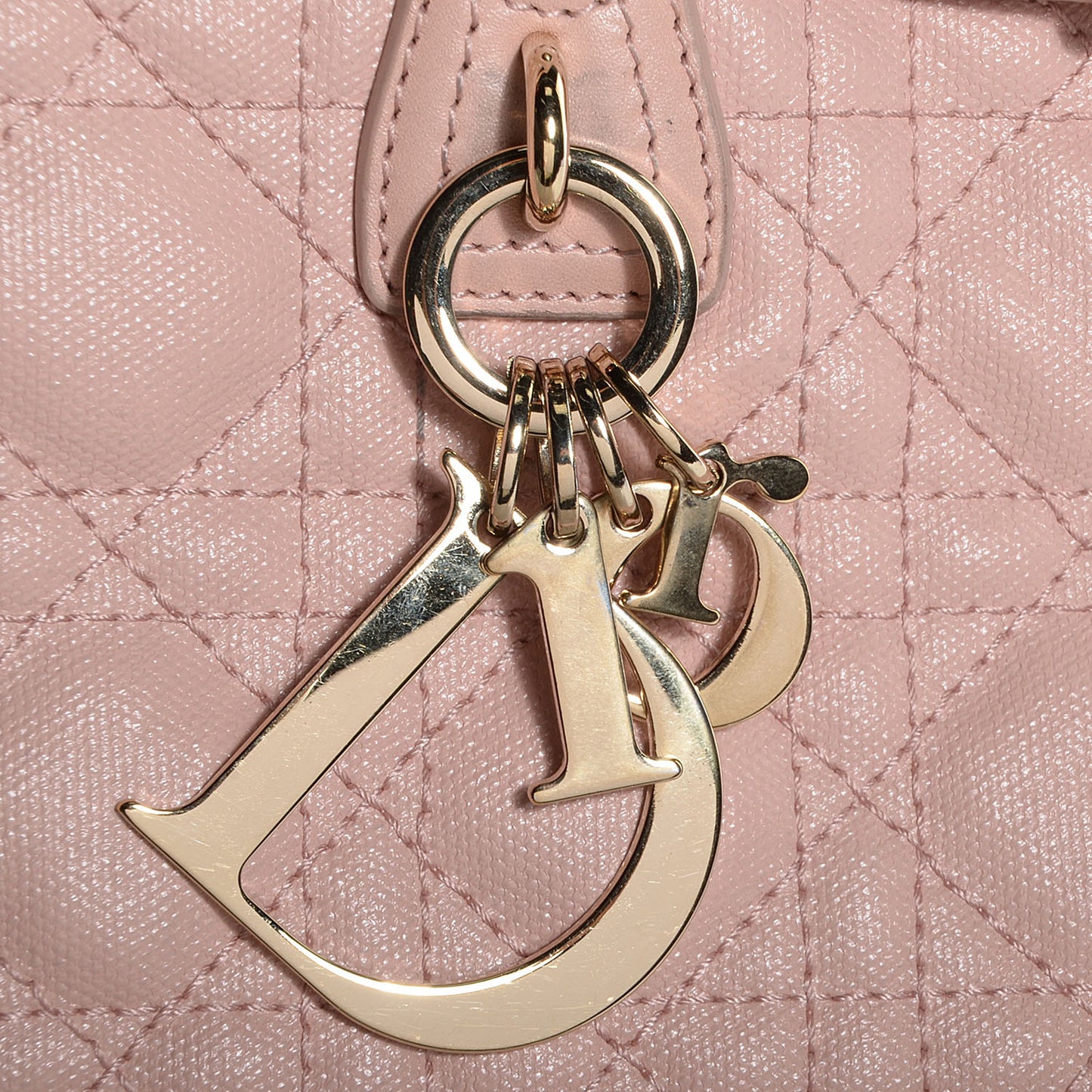 Coated Canvas Cannage Medium Panarea Tote Light Pink