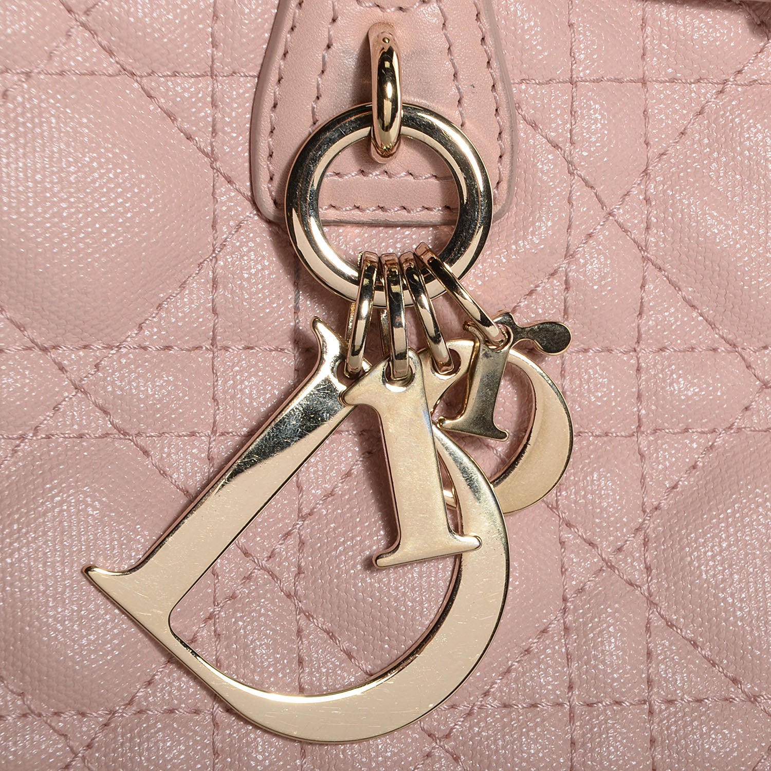 Christian Dior Coated Canvas Cannage Medium Panarea Tote Light Pink 8 of 8