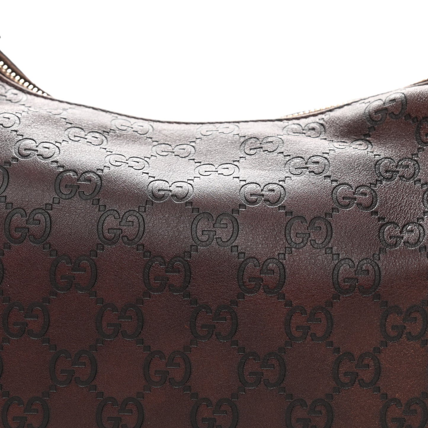 Guccissima Medium Horsebit Chain Hobo Dark Brown