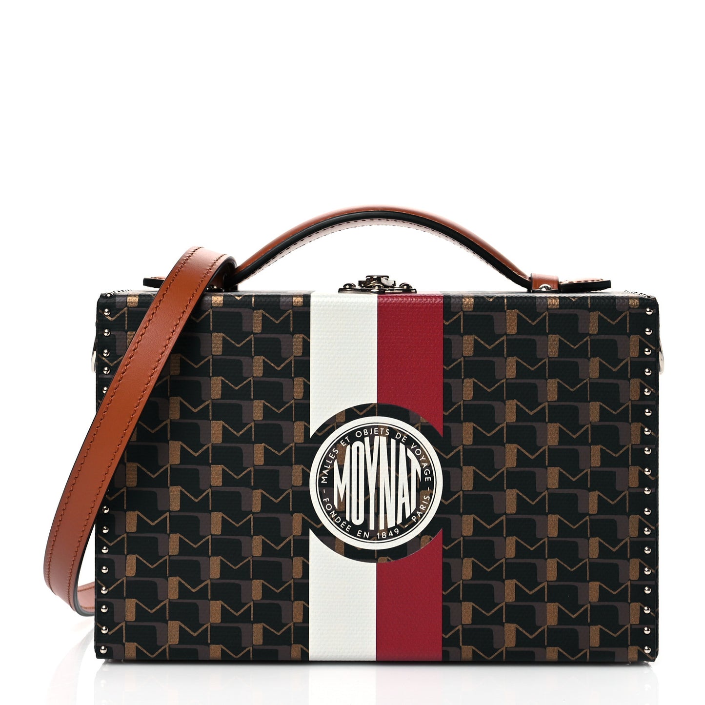 Smooth Calfskin Nano Tri-Color Luggage Black