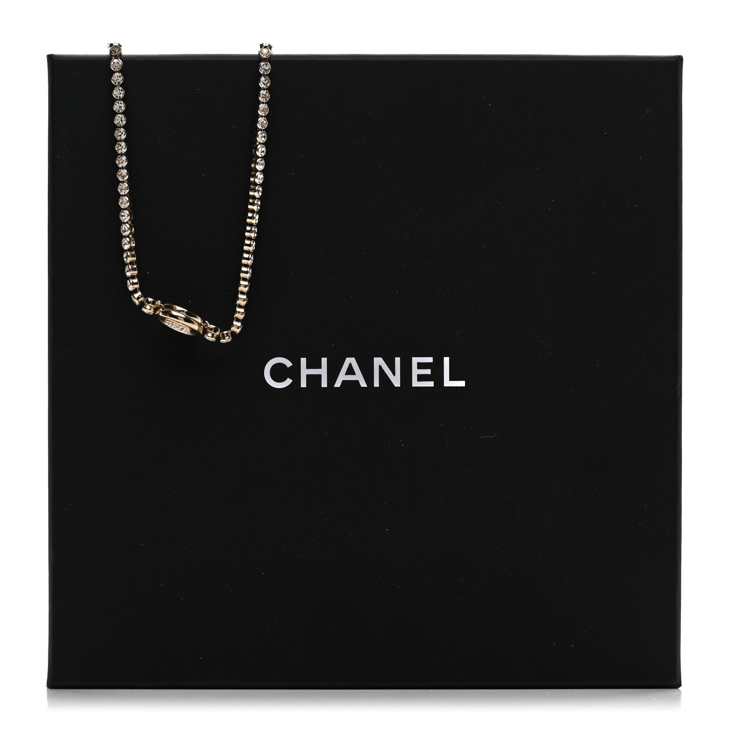 Chanel Crystal CC Chain Short Necklace Gold 6 of 6