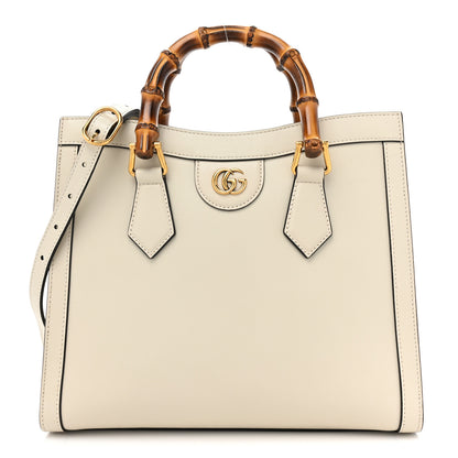 Gucci Wonka Grain Calfskin Small Diana Tote Bag Mystic White Cuir 1 of 9