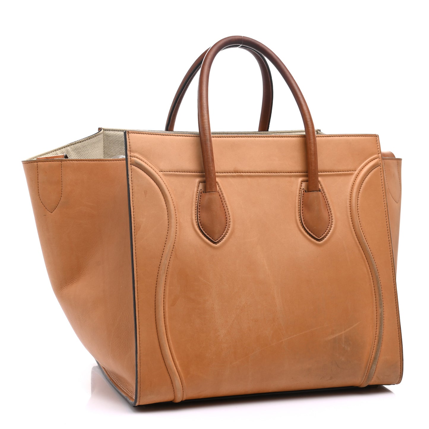 Natural Calfskin Medium Phantom Luggage Tan