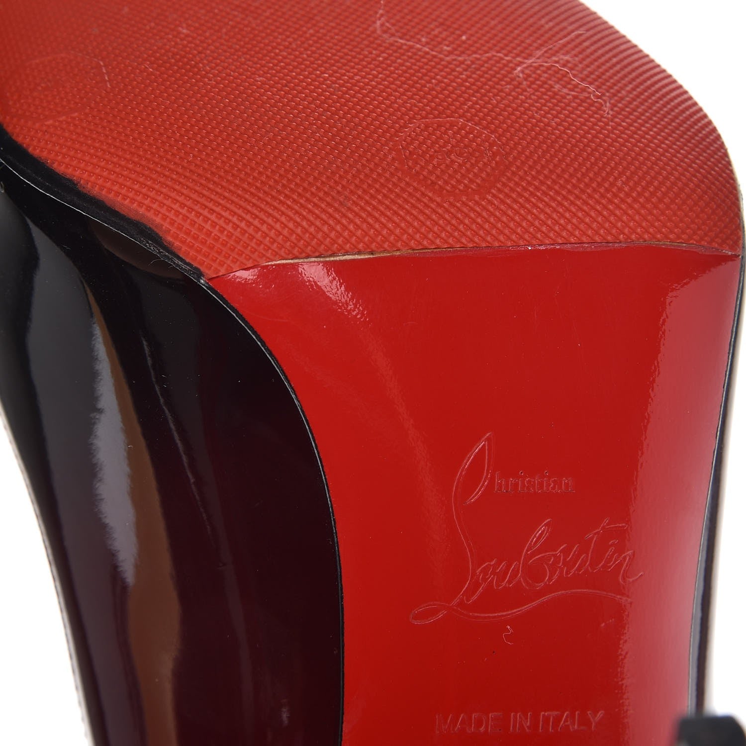 Christian Louboutin Patent Degrade Pigalle Follies 100 Pumps 38 Black Red 10 of 11