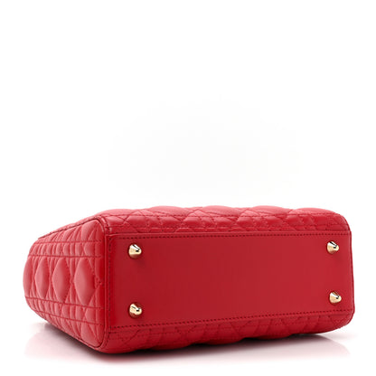 Christian Dior Lambskin Cannage Small Lucky Badges My Lady Dior Red 4 of 9