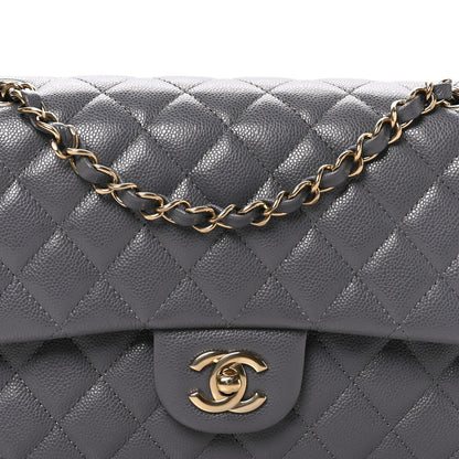 Chanel Caviar Quilted Medium Double Flap Dark Grey 8 of 10