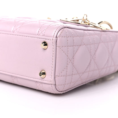 Christian Dior Metallic Lambskin Cannage Mini Lady Dior Lotus 8 of 9