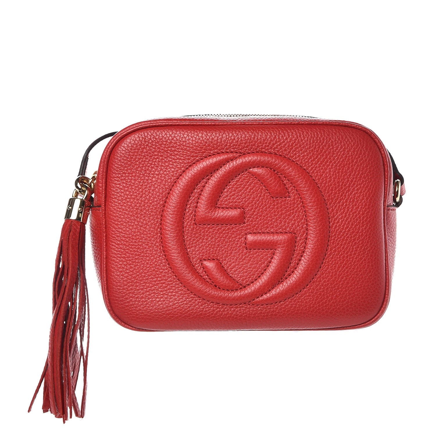 Gucci Pebbled Calfskin Small Soho Disco Bag Vibrant Red 1 of 8