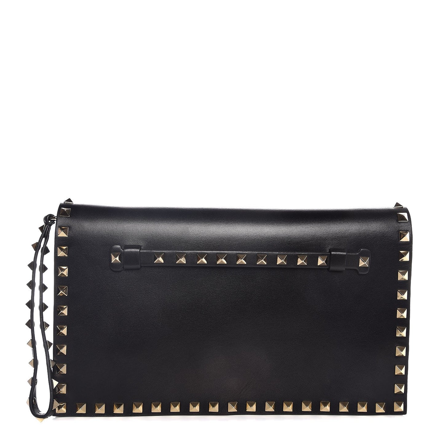 Nappa Rockstud Wristlet Clutch Black
