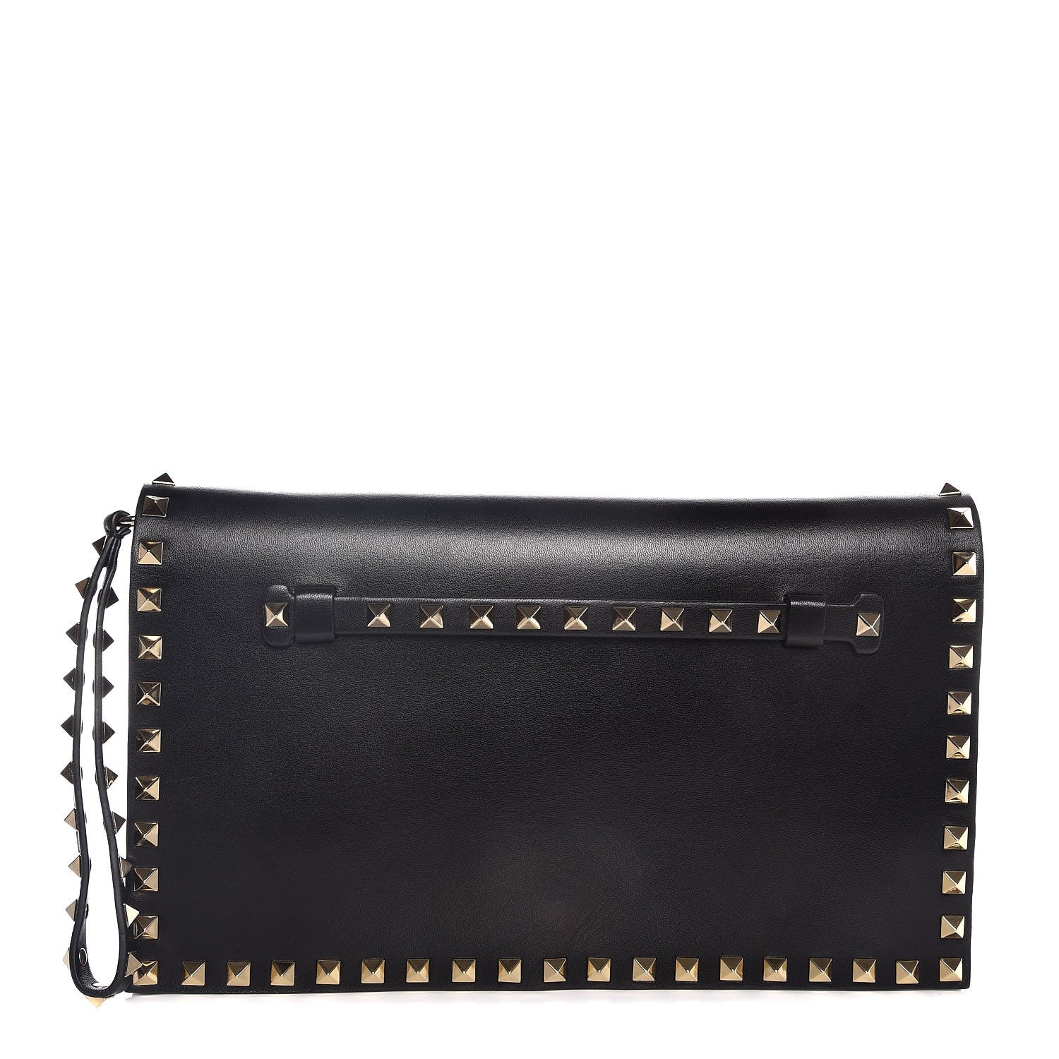 Valentino Garavani Nappa Rockstud Wristlet Clutch Black 1 of 7