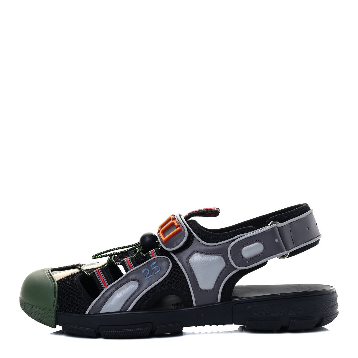 Mesh Fabric Mens Tinsel Sport Sandals 11 Black Silver Green